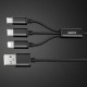 Cablu de incarcare rapida smartphone, 3in1, USB Type-C, Micro USB, Lightning, 1,15m, 2.8 Amperi